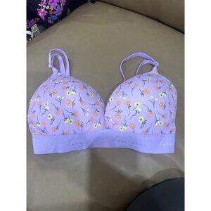 Love Pink Floral Lightly Lined Bra 32DD Purple & Pink With Adjustable Straps